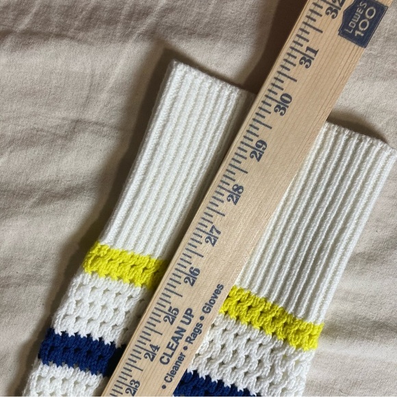 Kerri Rosenthal Smiley Face Sweater with Blue and Yellow Stripes | Anthropologie - Picture 6 of 11